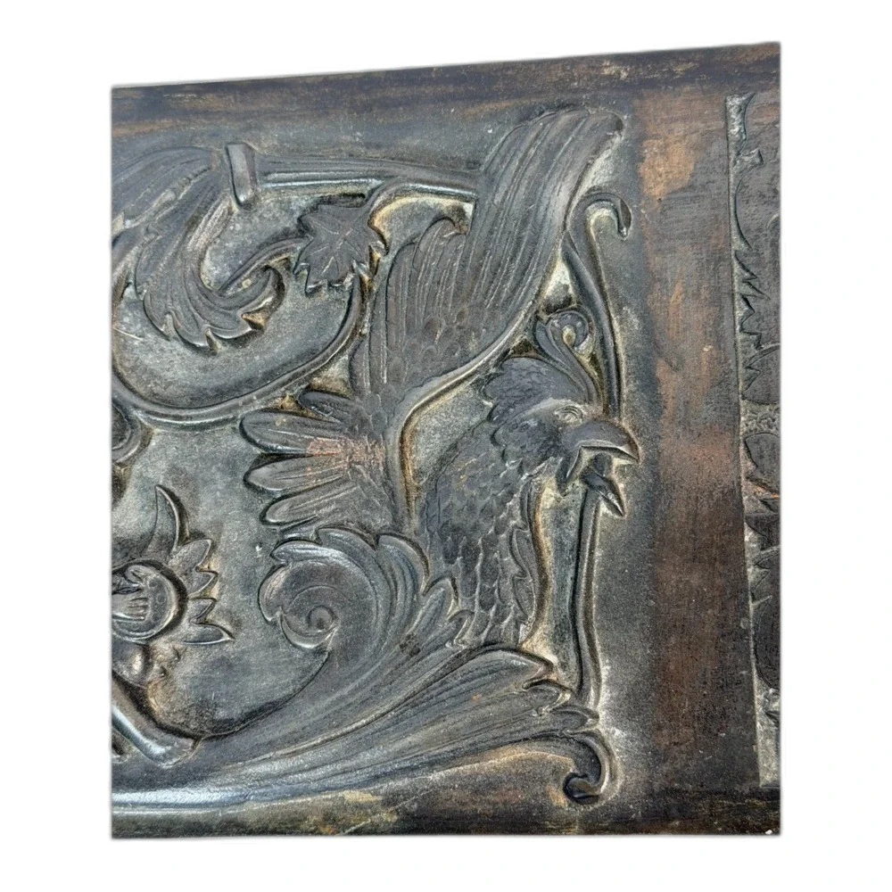 Antique Decorative Relief Panel Continental Neoclassical Cherub Music Bronze